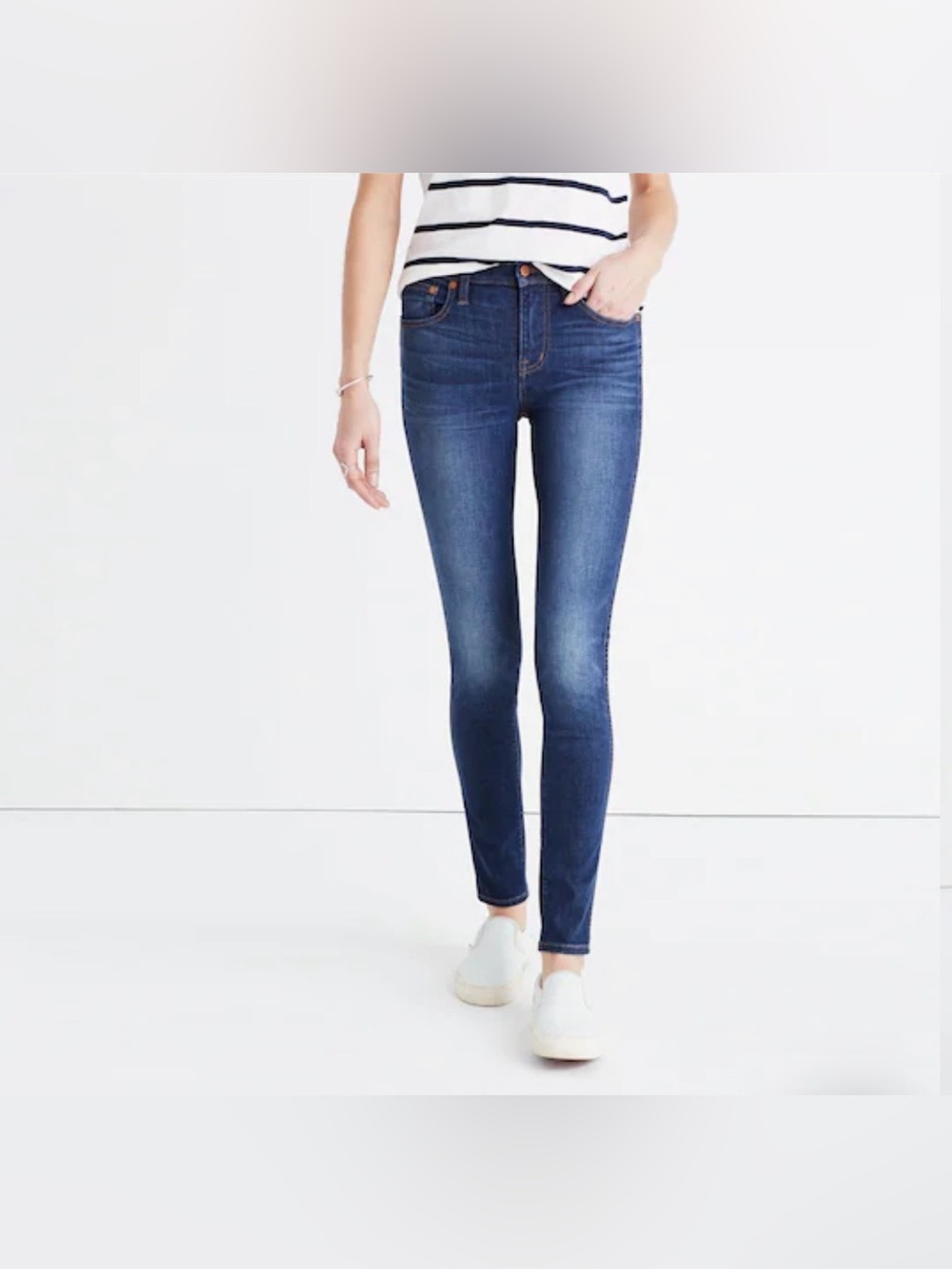 Madewell 9 High Rise Skinny Jeans Size 26 Dark Wash Danny Stretch Denim